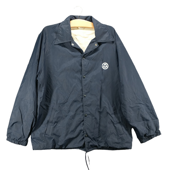 Velva Sheen Bell Telephone Men's Jacket Blue Medium Lined Snap Closure Vintage - Picture 1 of 16